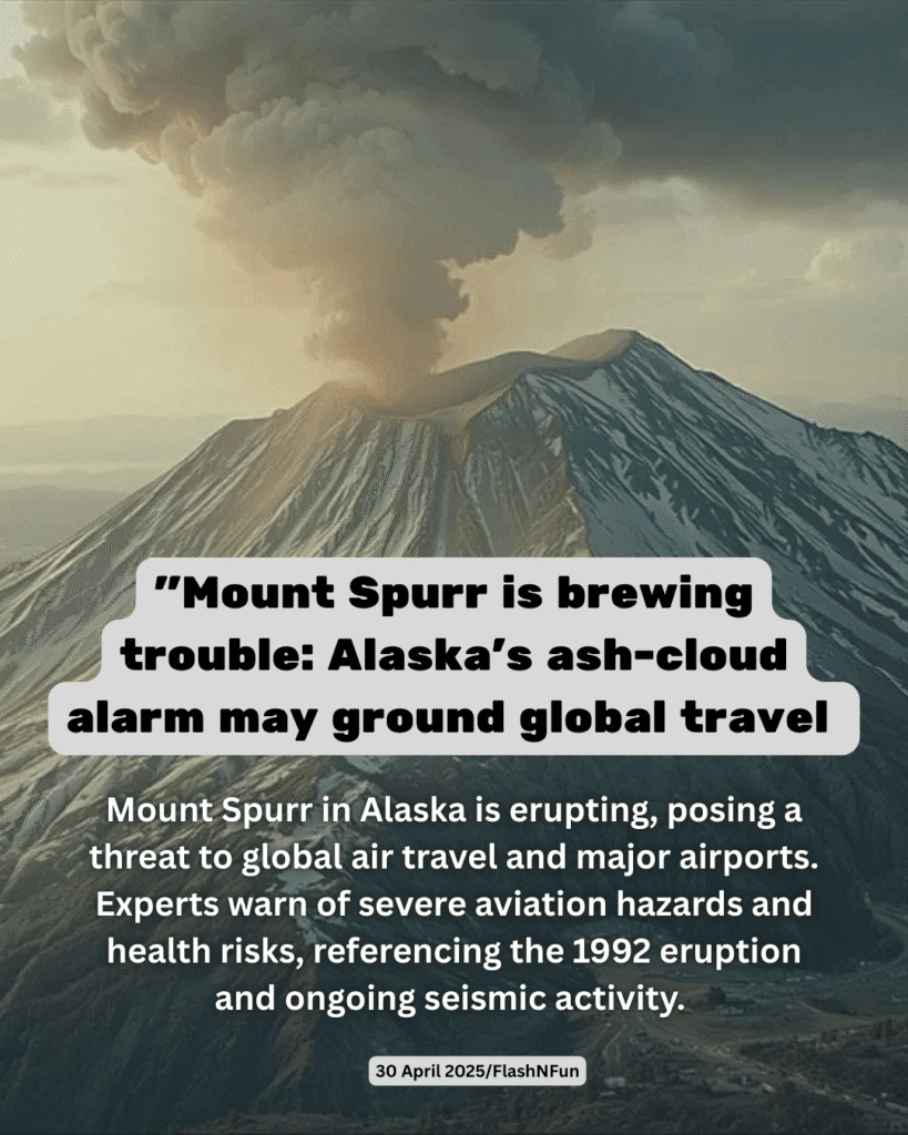 Mount Spurr in Alaska is erupting, posing a threat to global air travel and major airports. Experts warn of severe aviation hazards and health risks, referencing the 1992 eruption and ongoing seismic activity.