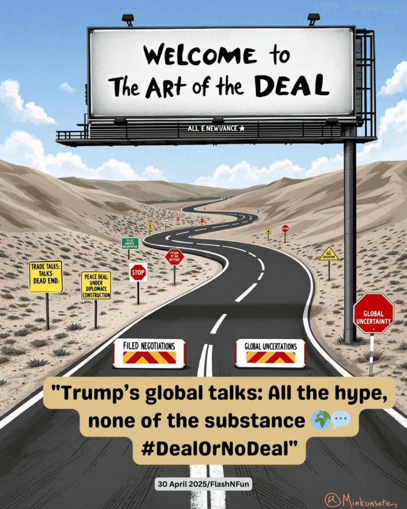 Trump’s global talks: All the hype, none of the substance 🌍💬 #DealOrNoDeal"