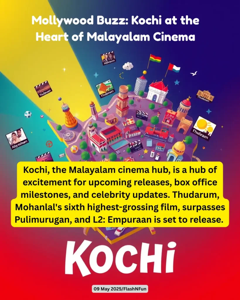 Kochi, the Malayalam cinema hub, is a hub of excitement for upcoming releases, box office milestones, and celebrity updates. Thudarum, Mohanlal's sixth highest-grossing film, surpasses Pulimurugan, and L2: Empuraan is set to release.