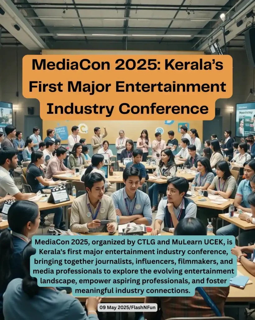 MediaCon 2025, organized by CTLG and MuLearn UCEK, is Kerala's first major entertainment industry conference, bringing together journalists, influencers, filmmakers, and media professionals to explore the evolving entertainment landscape, empower aspiring professionals, and foster meaningful industry connections