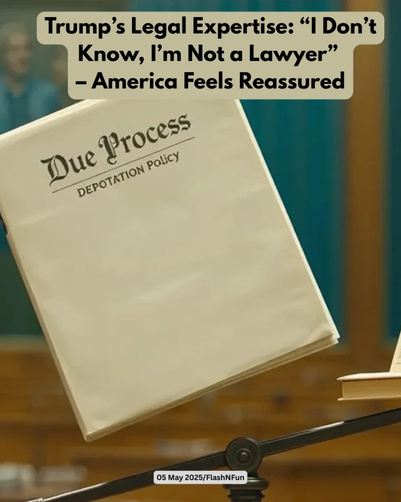 Trump’s Legal Expertise: “I Don’t Know, I’m Not a Lawyer”
– America Feels Reassured - due process?