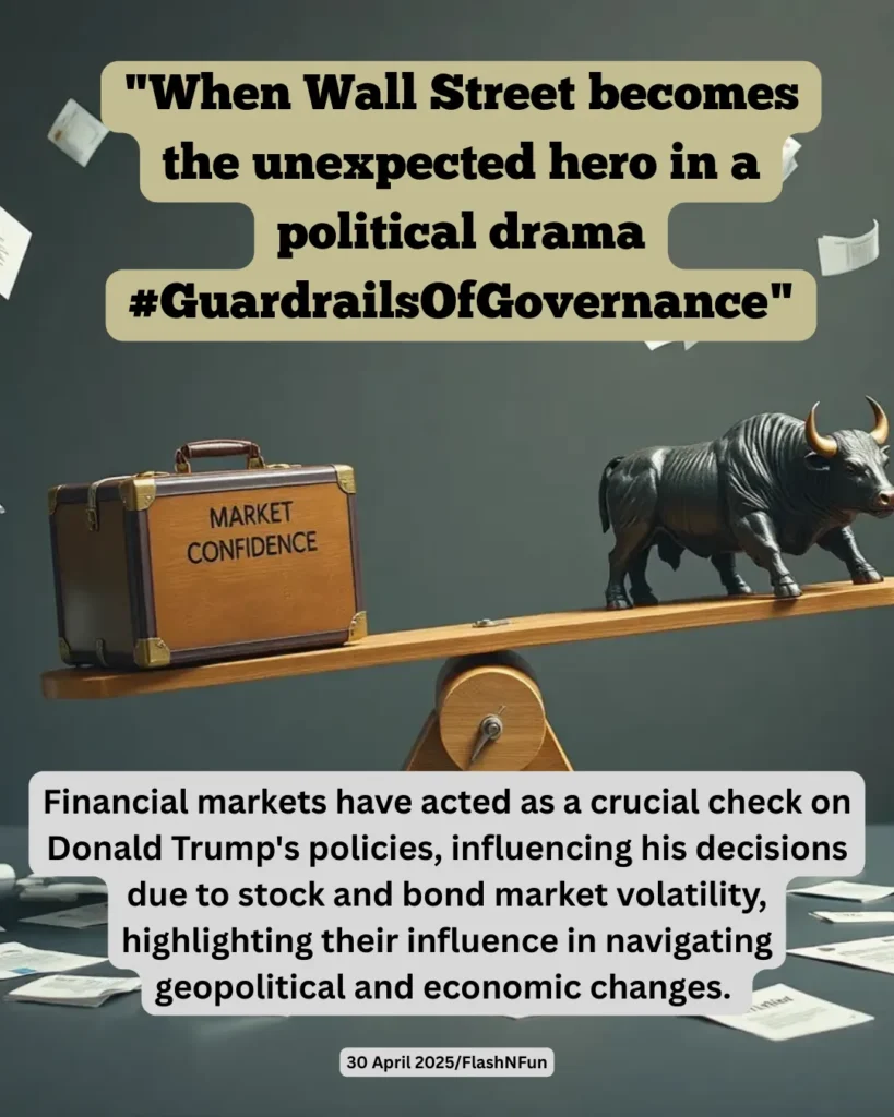 Financial markets have acted as a crucial check on Donald Trump's policies, influencing his decisions due to stock and bond market volatility, highlighting their influence in navigating geopolitical and economic changes.