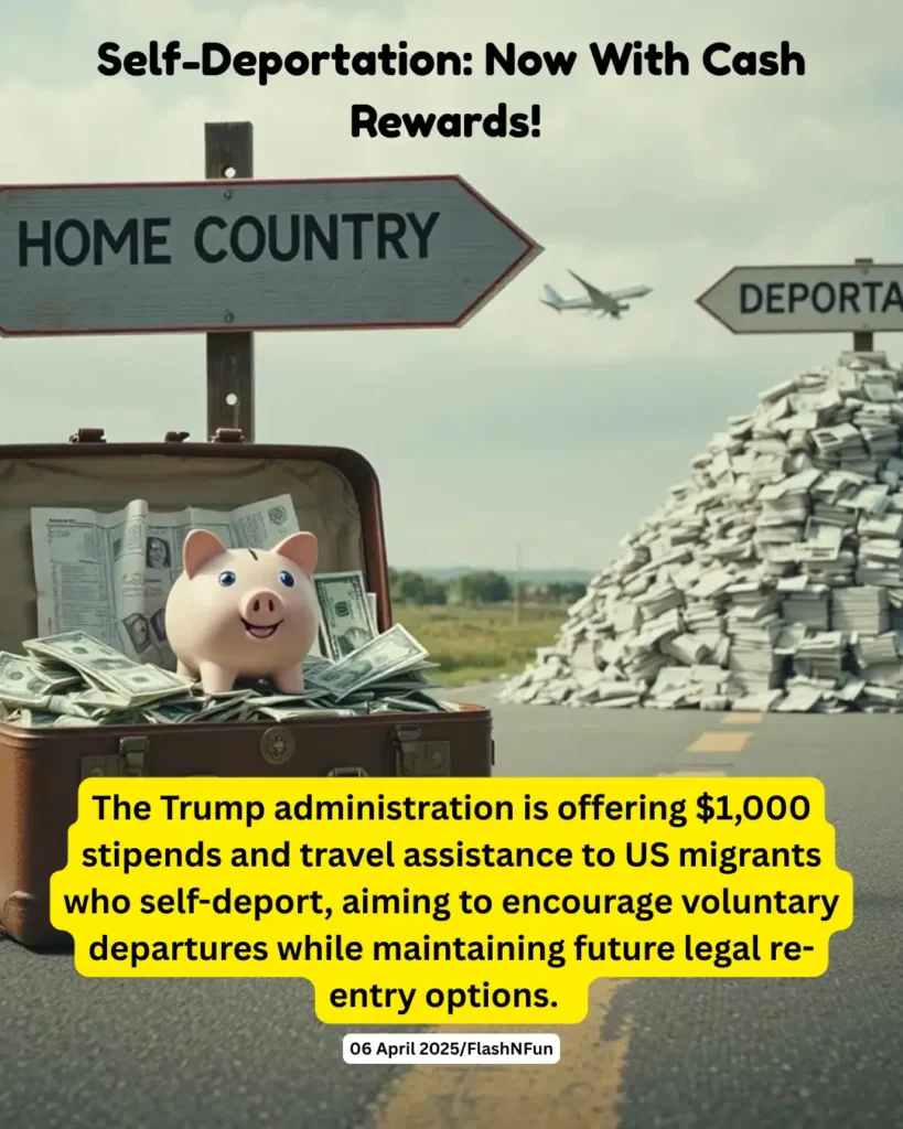 the Trump administration is offering $1,000 stipends and travel assistance to US migrants who self-deport, aiming to encourage voluntary departures while maintaining future legal re-entry options.