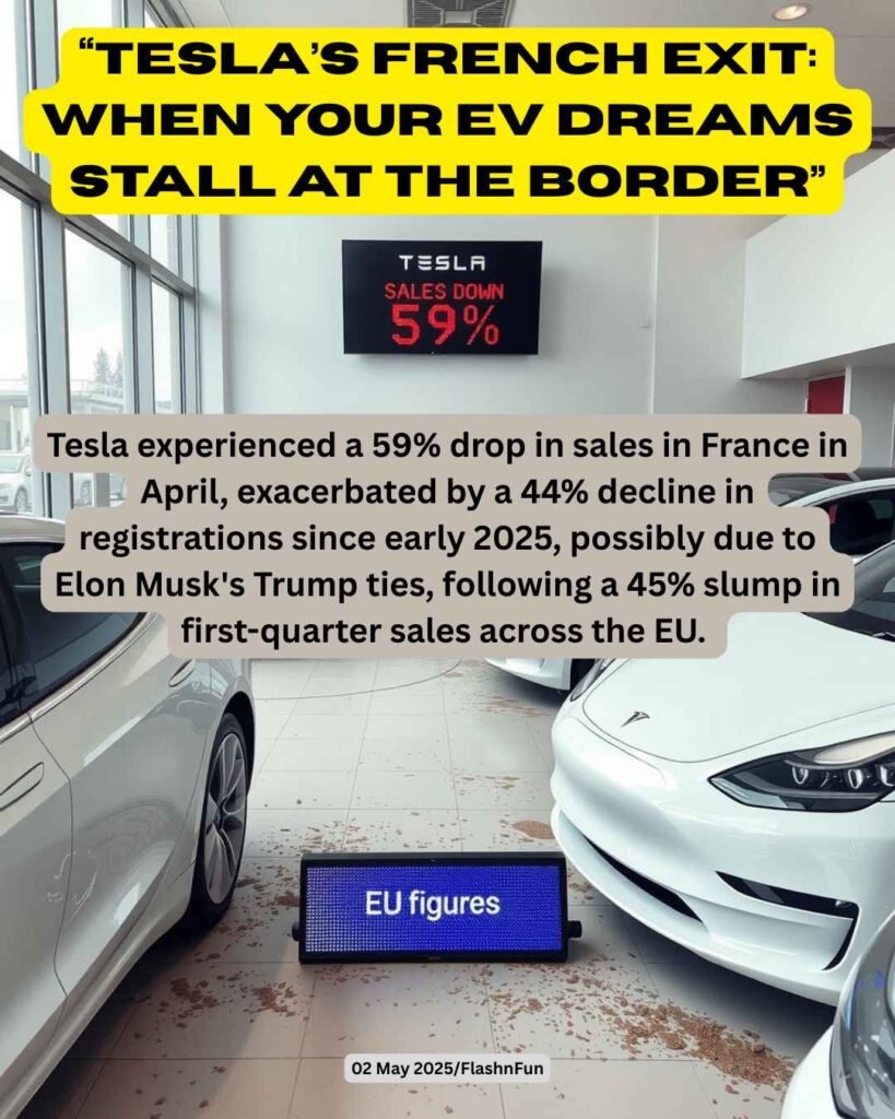 tesla exits from france as sales went down 59% in April 2025