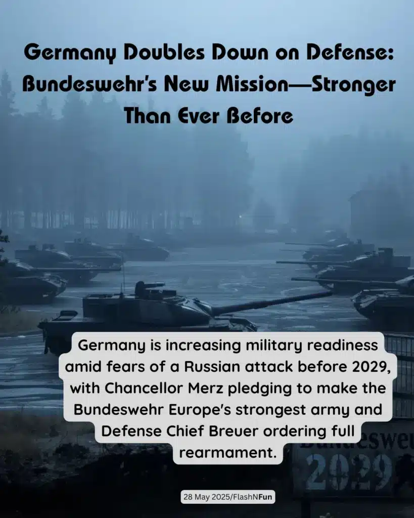 Germany Doubles Down on Defense: Bundeswehr’s New Mission—Stronger Than Ever Before#bundeswehr, #germanydefense, #militaryreadiness, #chancellormerz, #defensechiefbreuer, #germanarmy, #europeansecurity, #russiathreat, #natoallies, #militaryrearmament, #europeandefense, #futureofwarfare, #germany2029, #geopoliticaltensions, #germanymilitary, #defensestrategy, #modernwarfare, #tankdeployment, #flashnfun, #globalsecurity