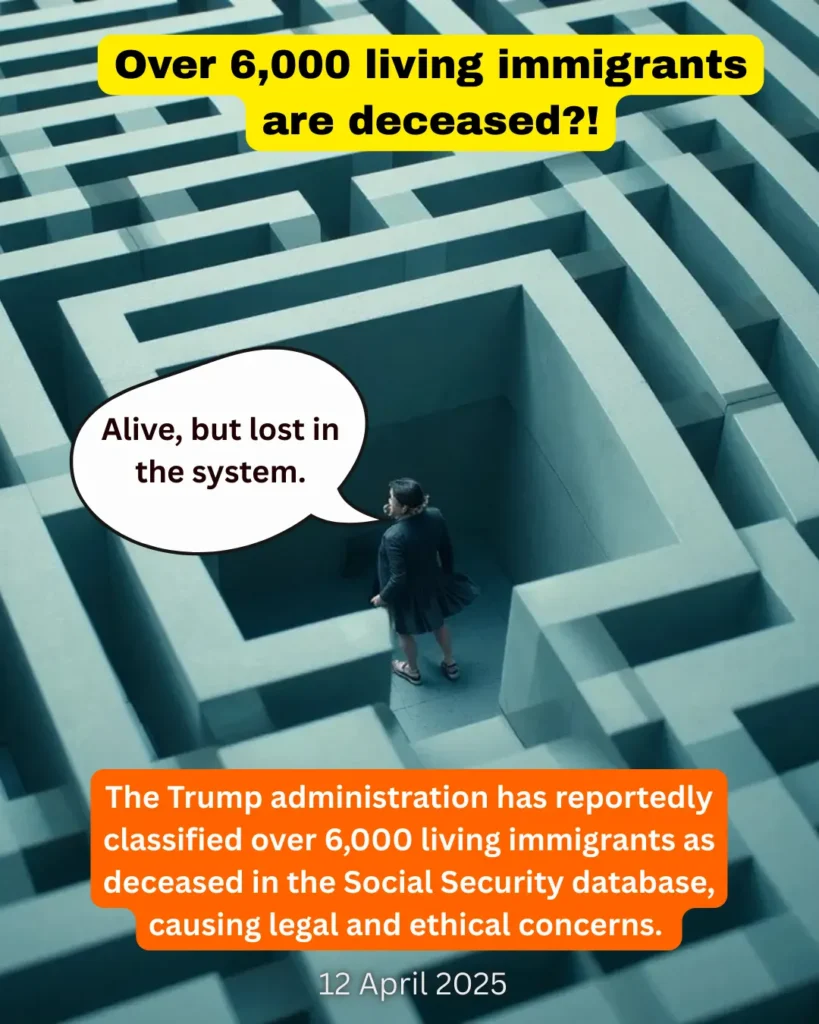 over 6000 living immigrants reported as dead