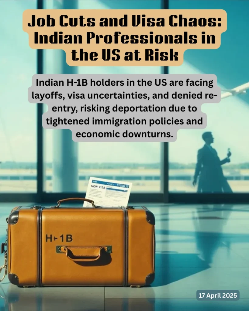 Indian H-1B holders in the US are facing layoffs, visa uncertainties, and denied re-entry, risking deportation due to tightened immigration policies and economic downturns.