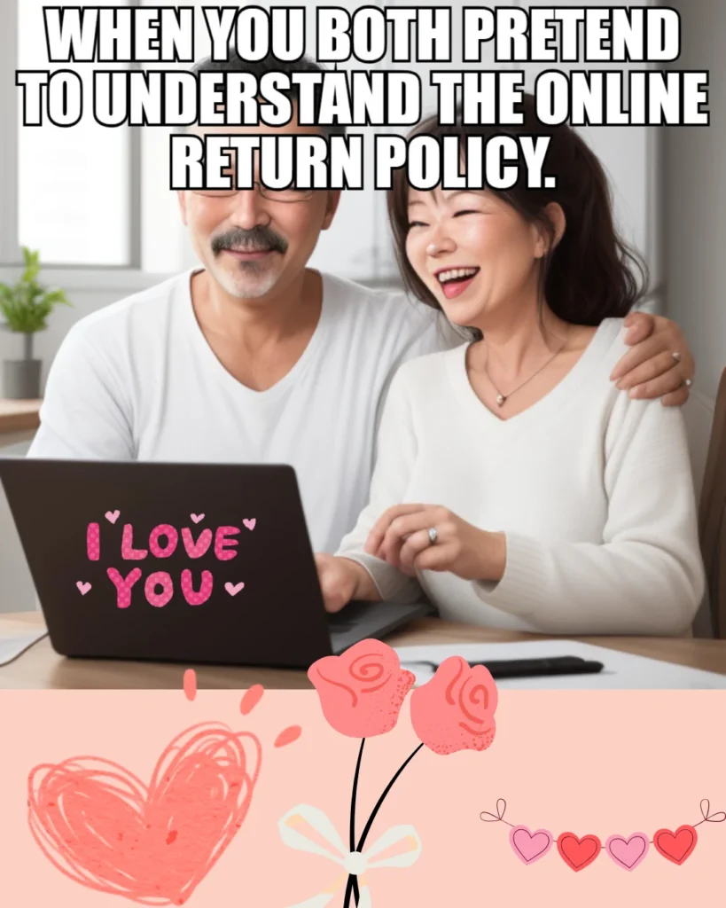 #relationshipgoals, #couplememes, #onlineshopping, #returnpolicy, #funnycouple, #relatablememes, #techlove, #internetlife, #modernlove, #laptoplife, #lovememes, #digitalage, #memesdaily, #trendingmemes, #funnyquotes, #relationshiphumor, #cutecouples, #couplegoals, #everydaylife, #memeoftheday