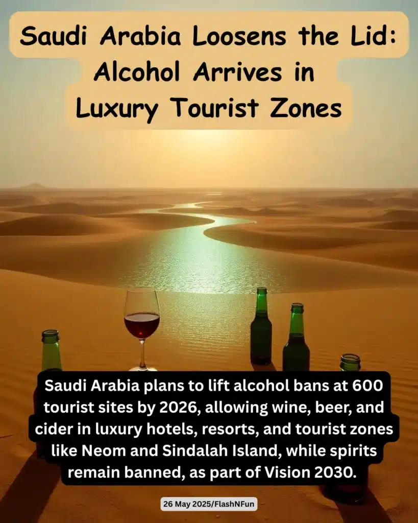 Saudi Arabia Loosens the Lid: Alcohol Arrives in
Luxury Tourist Zones#saudiarabia, #vision2030, #sauditourism, #luxurytravel, #neom, #sindalahisland, #alcoholban, #middleeastnews, #travelnews, #saudiarabiareform, #touristzones, #winelovers, #beerculture, #gulfnews, #hospitalityindustry, #sauditouristzones, #tourism2026, #deserttravel, #arabiantravel, #flashnfun