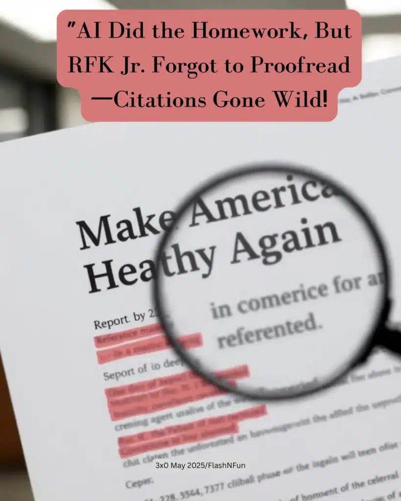 AI Did the Homework, But RFK Jr. Forgot to Proofread—Citations Gone Wild!#rfkjr, #aiwritingfail, #proofreadingmatters, #citationerrors, #aibloopers, #makeamericahealthyagain, #politicalhumor, #aigeneratedcontent, #editingfail, #flashnfunnews,#comedynews, #aihomework, #typoalert, #campaignblunders, #2025elections, #politicalmemes, #writingmistakes, #fakecitations, #grammarfail, #misinformation