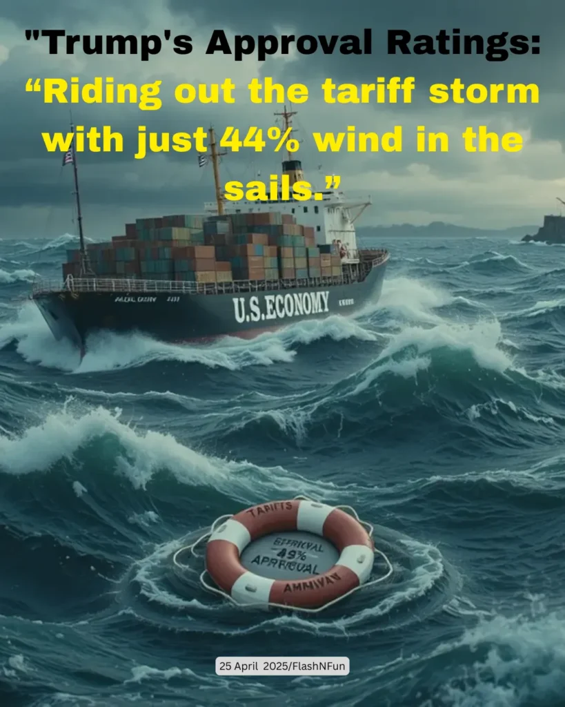 Trump's Approval Ratings: “Riding out the tariff storm with just 44% wind in the sails.”
