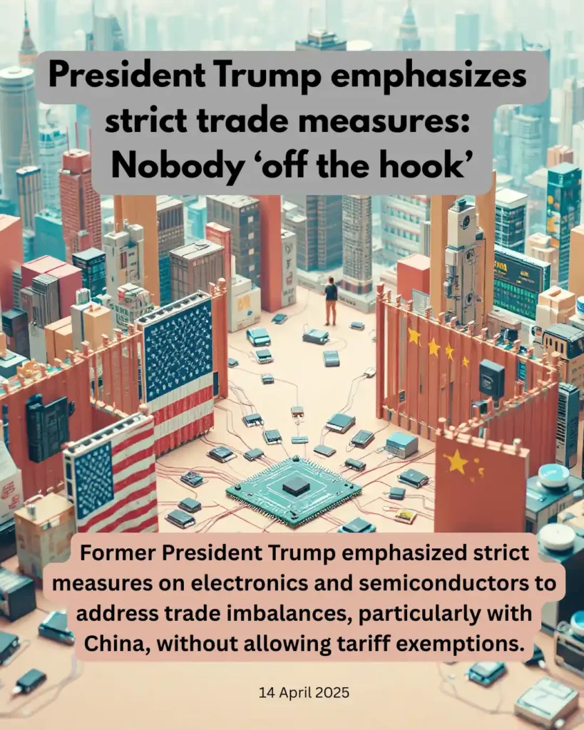 trump emphasizes strict trade measures on electronic and semiconductors
