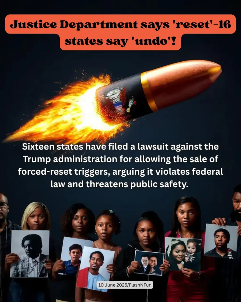 Sixteen states have filed a lawsuit against the Trump administration for allowing the sale of forced-reset triggers, arguing it violates federal law and threatens public safety.
#justice, #department, #lawsuit, #states, #undo, #reset, #trumpadministration, #forcedresettriggers, #federalviolations, #publicsafety, #firearmregulations, #legalbattle, #guncontrol, #secondamendment, #uspolitics, #newsupdate, #flashnfun, #breakingnews, #legalnews, #politicalnews, #gunlaws, #firearmsafety, #triggerlawsuit, #justiceupdate, #stateslawsuit