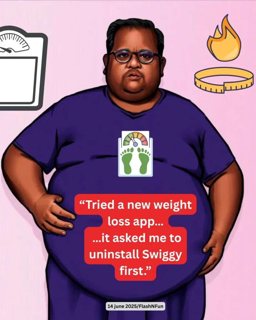 He didn’t count calories; he just deleted temptation. Swiggy gone, waist shrinks, willpower rises, and cravings scream silently in the background.#weightlosshumor, #fitindia, #swiggystory, #dietstruggles, #fitnessfun, #healthmemes, #fitspo, #weightlossreality, #foodielife, #caloriebattle, #swiggyaddict, #healthylaughs, #junkfoodcrisis, #dietfail, #funnyfitness, #wellnessmeme, #digitaldetox, #fitnessmotivation, #fatburningfun, #lifestylechoices, #foodvsfitness, #healthyhabits, #healthsatire, #portioncontrol, #flashnfun