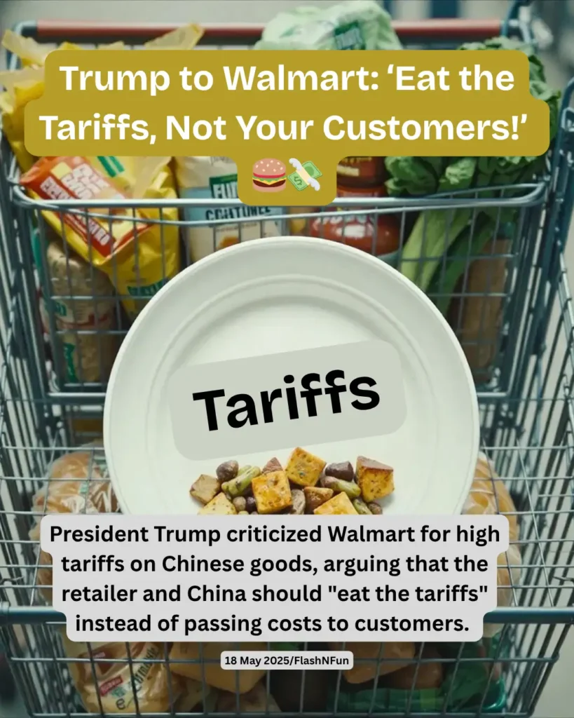 President Trump criticized Walmart for high tariffs on Chinese goods, arguing that the retailer and China should "eat the tariffs" instead of passing costs to customers.
#trumpnews, #walmart, #tariffs, #uspolitics, #china, #tradewar, #economy, #retailnews, #pricehike, #consumergoods, #memenews, #currentaffairs, #businessnews, #marketupdate, #globaltrade, #presidenttrump, #newsupdate, #shopping, #groceryprices, #flashnfun