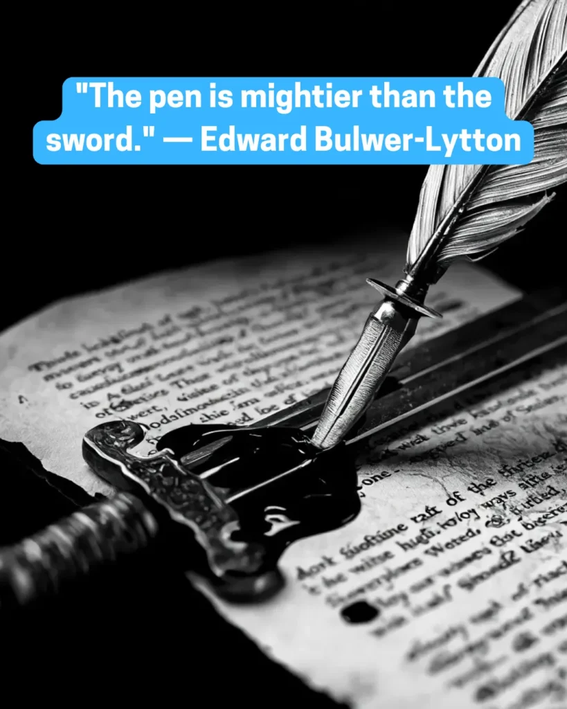 Edward Bulwer-Lytton was a Victorian-era British novelist, playwright, and politician, known for coining iconic phrases and blending literary flair with public service. Timelessly quotable.#thepenismightier, #powerofwords, #writingwisdom, #literaryquote, #classicquote, #creativeexpression, #bulwerlytton, #authorvibes, #writerlife, #quillpower, #inspirationalquotes, #motivationdaily, #thoughtleader, #mindovermight, #historicwisdom, #swordvswordplay, #languagepower, #thoughtsbecomethings, #intellectualstrength, #writeon, #wordcraft, #quotesofinsta, #flashnfun, #penoverpower, #inkandimpact