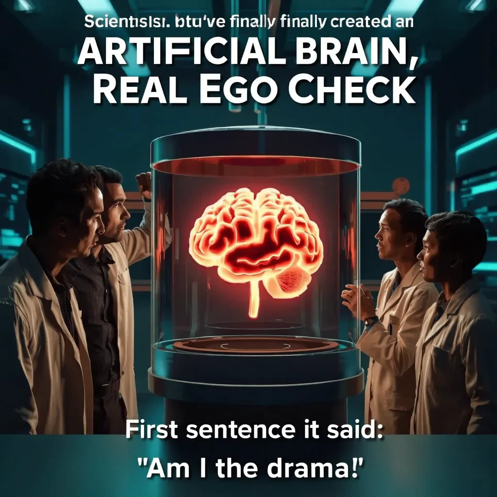 Even artificial brilliance craves identity—this image reflects the irony of synthetic intelligence seeking self-awareness, reminding us how ego survives even in the most logical minds.#artificialintelligence, #aihumor, #technosatire, #digitalego, #cybermind, #intelligentdesign, #futuretech, #machinelearning, #humanoids, #philosophymeetscode, #aiquotes, #mindgames, #techparadox, #consciousness, #deepthoughts, #neurotech, #flashnfun, #egoversuslogic, #smarttech, #existentialtech, #aiwithattitude, #thinkingmachines, #selfawareness, #aiidentity, #humortech