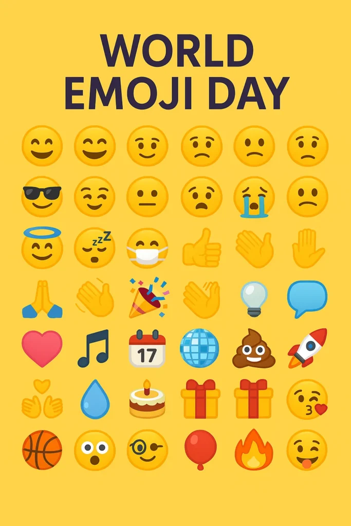 World Emoji Day, celebrated on July 17, honors the expressive icons that have transformed digital communication into a colorful, emotional language. The date was chosen because the ๐
calendar emoji famously displays July 17, making it the perfect symbol for this global celebration.#worldemojiday, #emojiart, #emojicelebration, #emojiposter, #emojiicons, #emojiculture, #digitalexpression, #globalemoji, #emojiworld, #emojidesign, #emojilanguage, #emojiillustration, #emojicommunity, #emojistyle, #funwithemoji, #emojigraphic, #emojiday2025, #celebratingemoji, #emojitrend, #visualcommunication, #emojistory, #emotionsthroughemoji, #emojiemojiemoji, #emojifestival, #emojidaygraphic